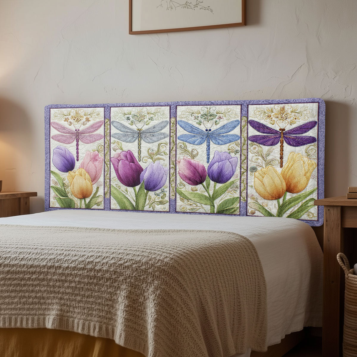 Dragonfly Tulip CW3012017CL Quilted Headboard Slipcover