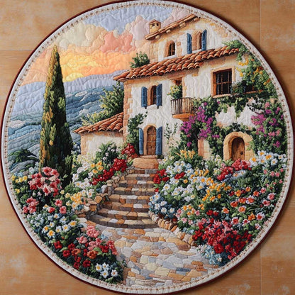 Mediterranean Villa Dream WN2904087CL Quilted Round Mat