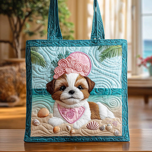 Graceful Shih Tzu QA1112036CL Quilted Tote Bag