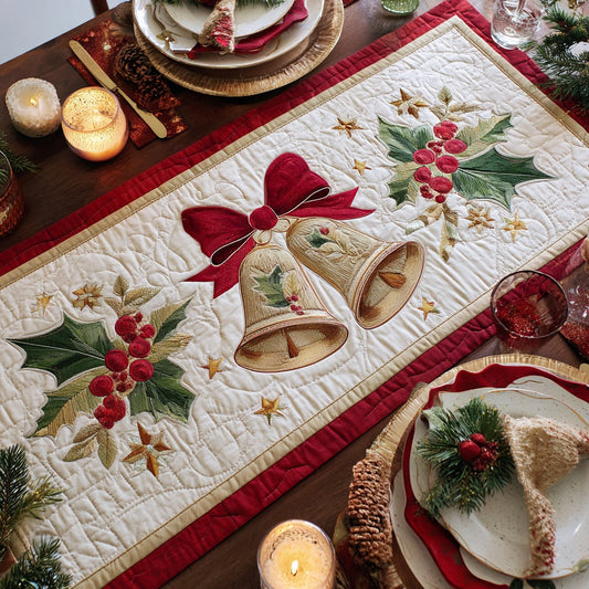 Holiday Bells XR1011015CL Quilted Table Runner