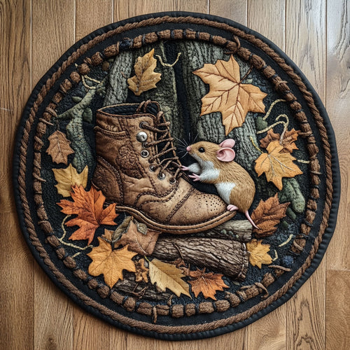 Mouse Harvest WN0606033CL Quilted Round Mat