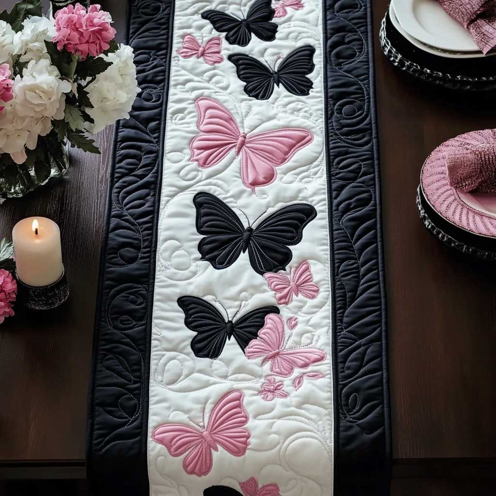 Butterfly Elegance WN2001006CL Quilted Table Runner