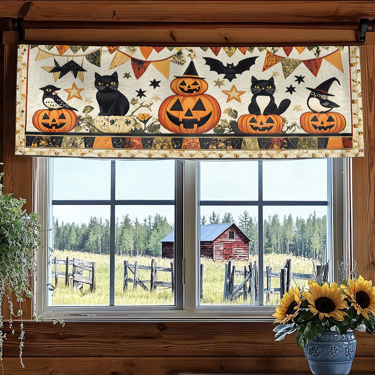 Pumpkin Parade WN0108028CL Quilted Valance
