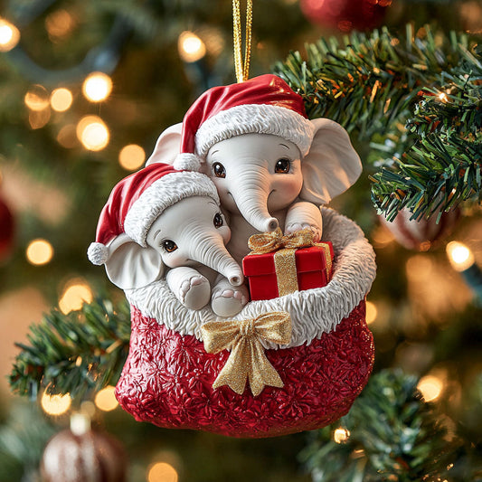 Elephant Twins CP0412072CL Christmas Ornament