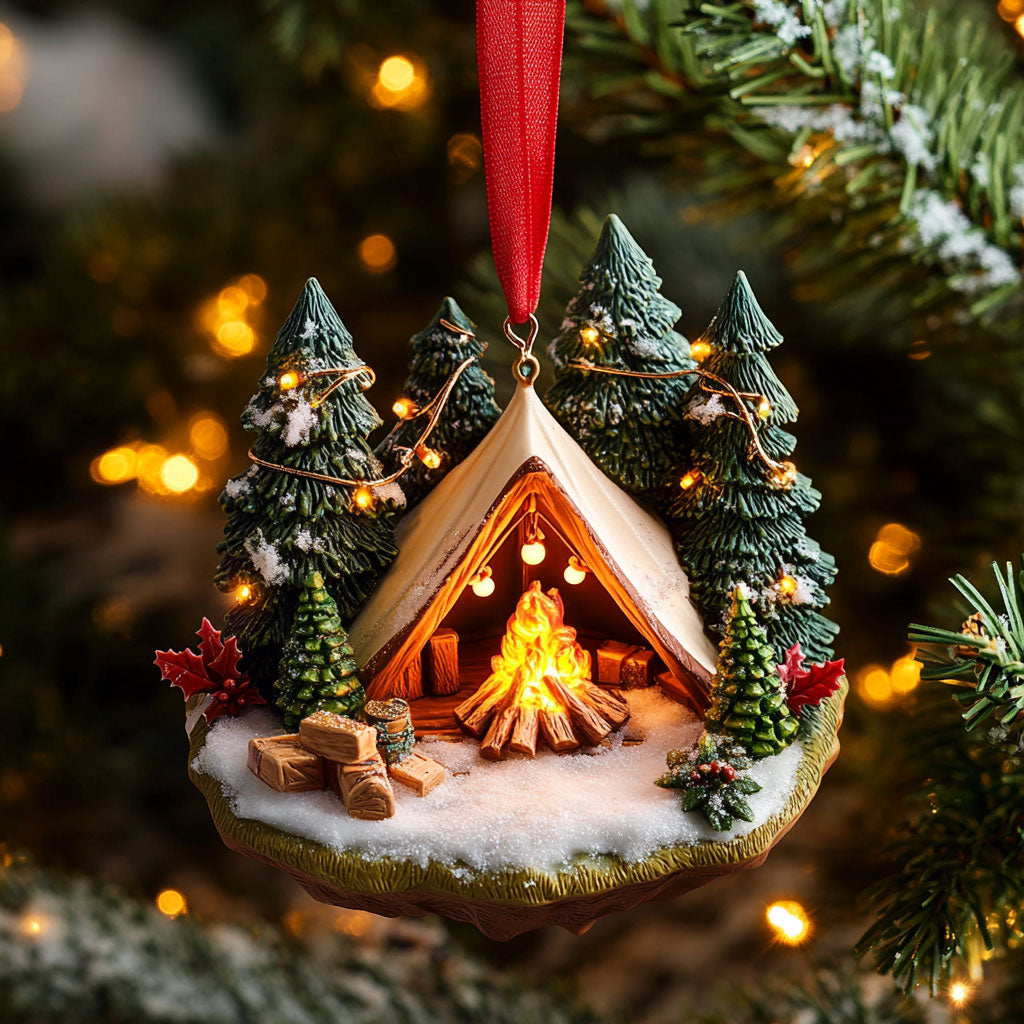 Cozy Camping Christmas WN2310011CL Christmas Ornament