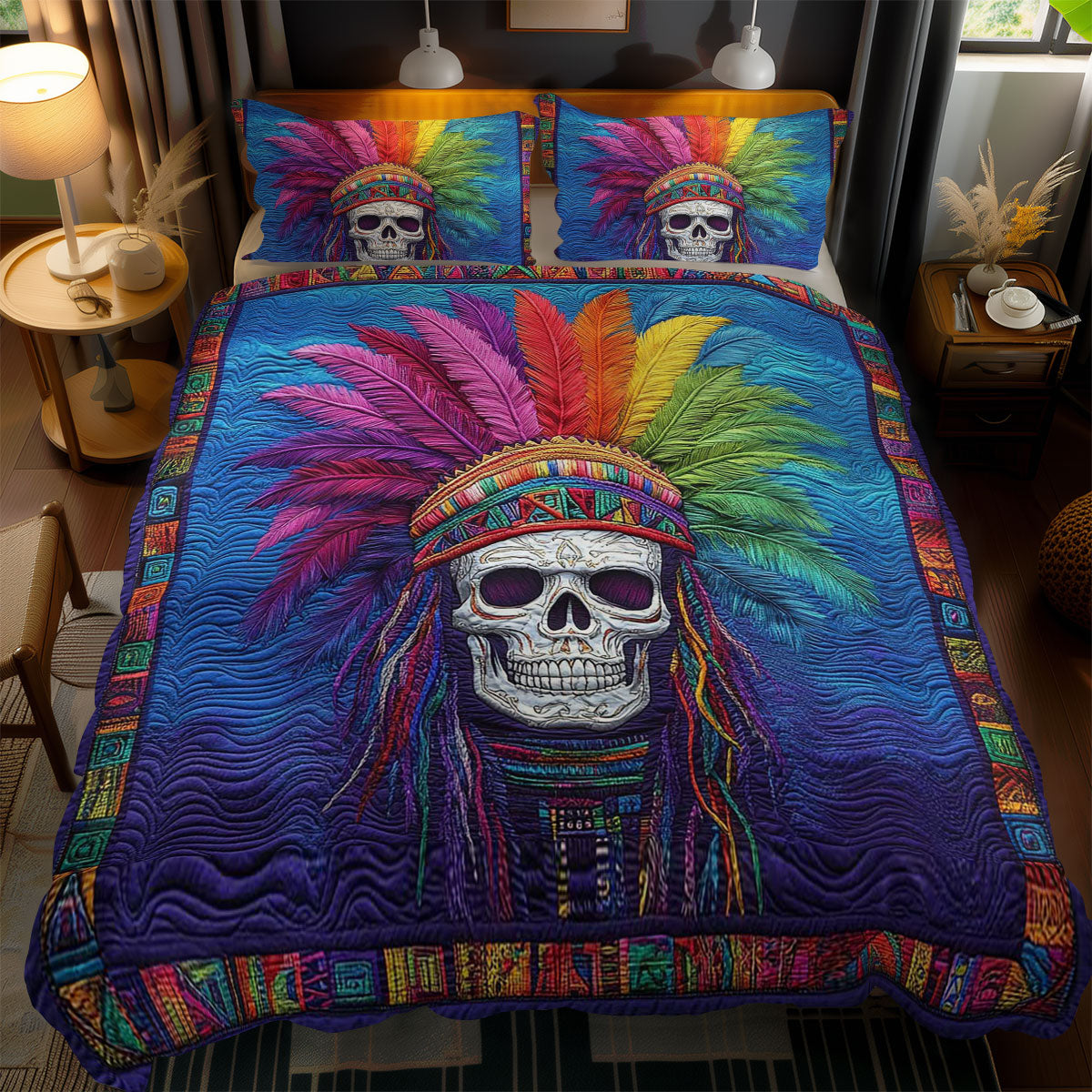 Feathered Skull WN0702070CL Duvet Cover Set