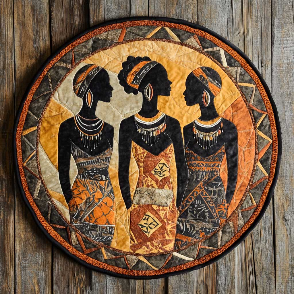 African Muse WN2305007CL Quilted Round Mat