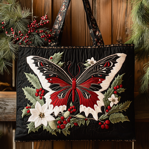 Christmas Butterfly XR0212023CL Quilted Tote Bag