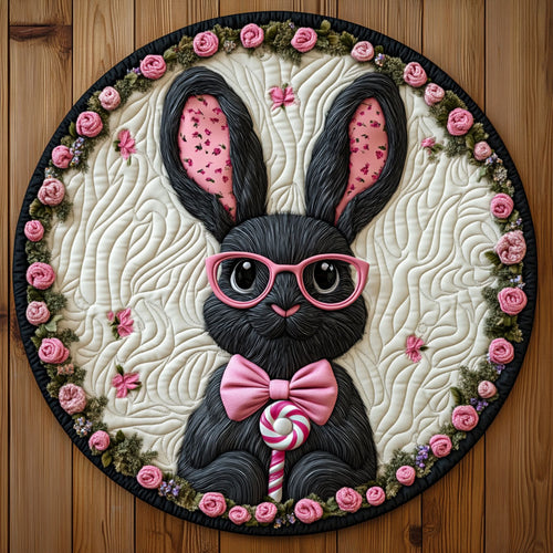 Lollipop Love Bunny KL1301021CL Quilted Round Mat