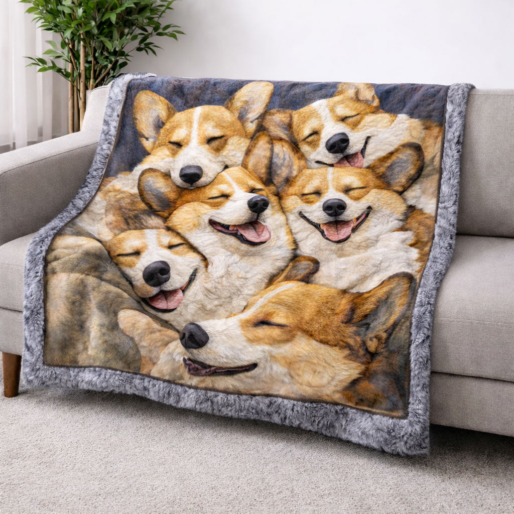 Corgi Cuddle CP1701002CL Faux Fur Throw Blanket