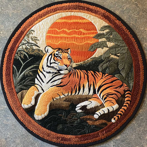 Sunrise Tiger WN1605055CL Quilted Round Mat