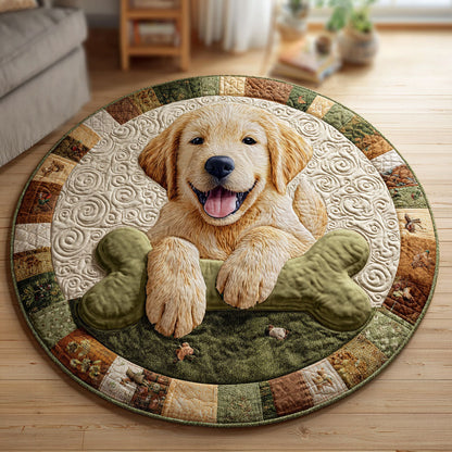 Cozy Golden Retriever CW1201054CL Quilted Round Mat