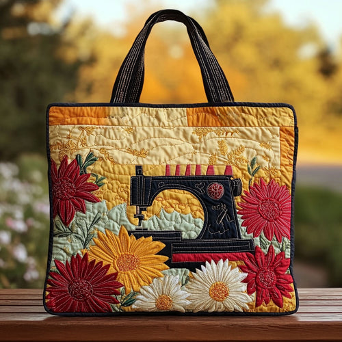 Golden Hour Sewing Machine WN2110046CL Quilted Tote Bag