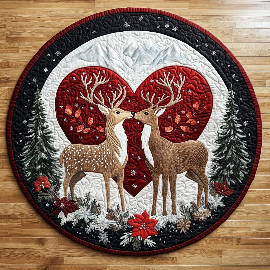 Romance Deer KL1212018CL Quilted Round Mat