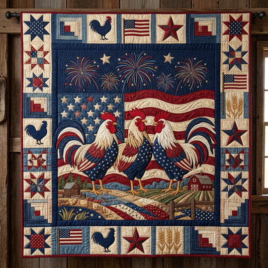 American Roosters XR1004025CL Quilt