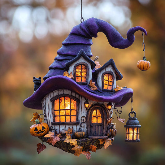 Witch Hat House Leaffall WN0312031CL Christmas Ornament