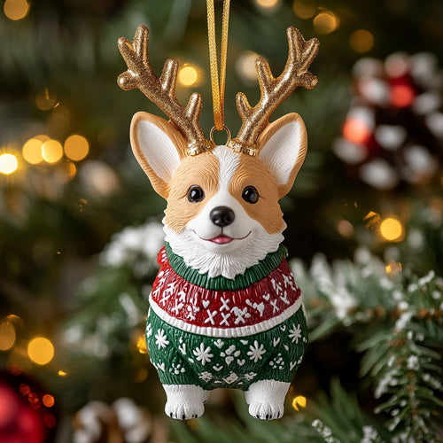 Merry Corgi Glow WN1410033CL Christmas Ornament