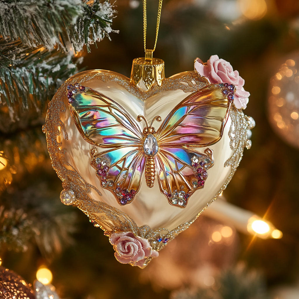 Heart Butterfly CW0412092CL Christmas Ornament