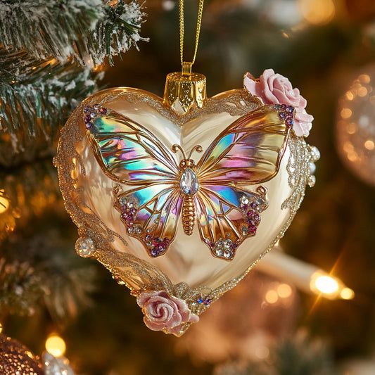 Heart Butterfly CW0412092CL Christmas Ornament