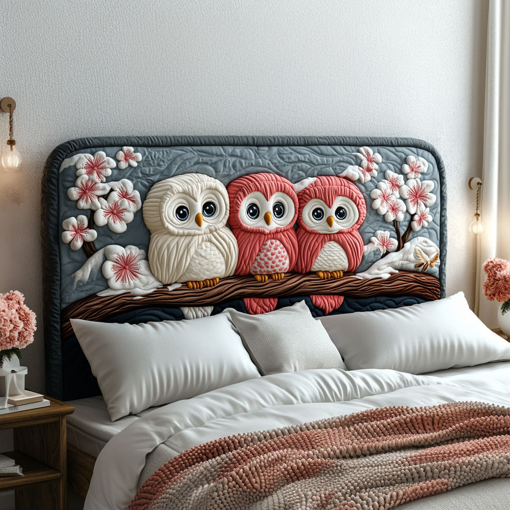 Pastel Owls Cozy KL0801020CL Quilted Headboard Slipcover