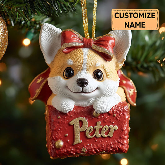 Corgi Delight CP0112010CL Personalized Christmas Ornament