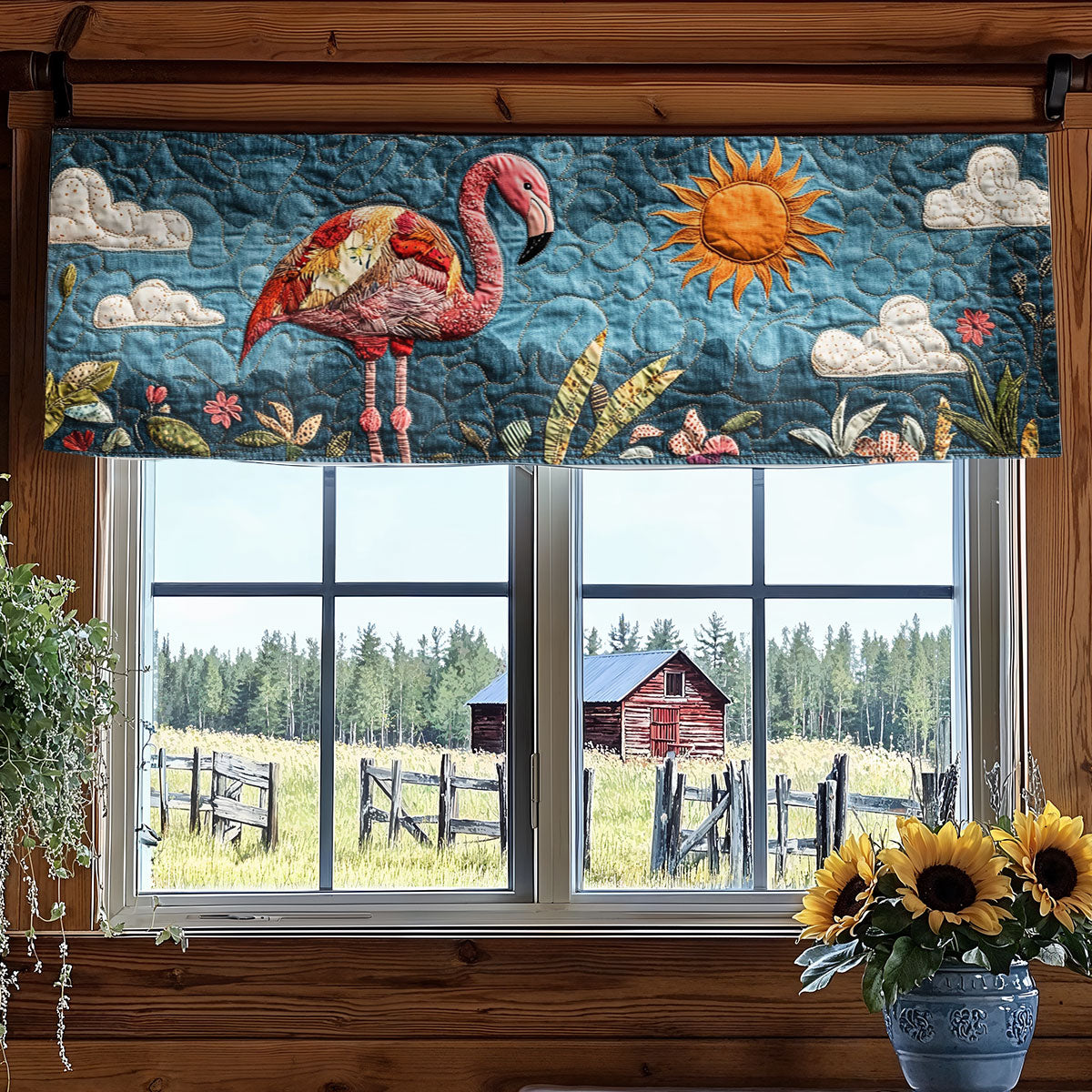 Flamingo Stroll WN0707071CL Quilted Valance