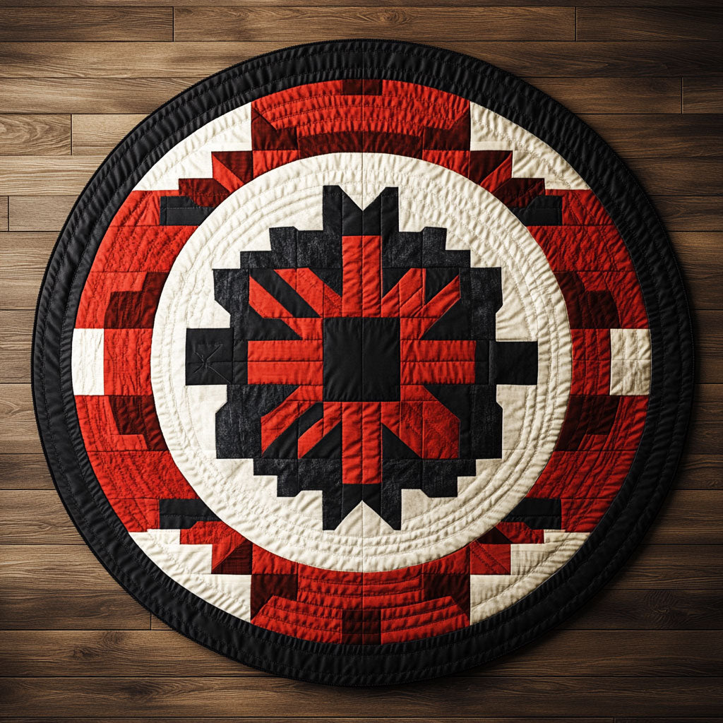 Geometry of Unity KL1301065CL Quilted Round Mat