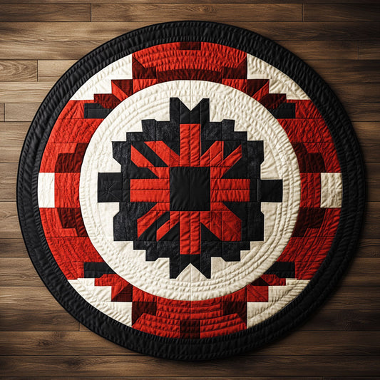 Geometry of Unity KL1301065CL Quilted Round Mat