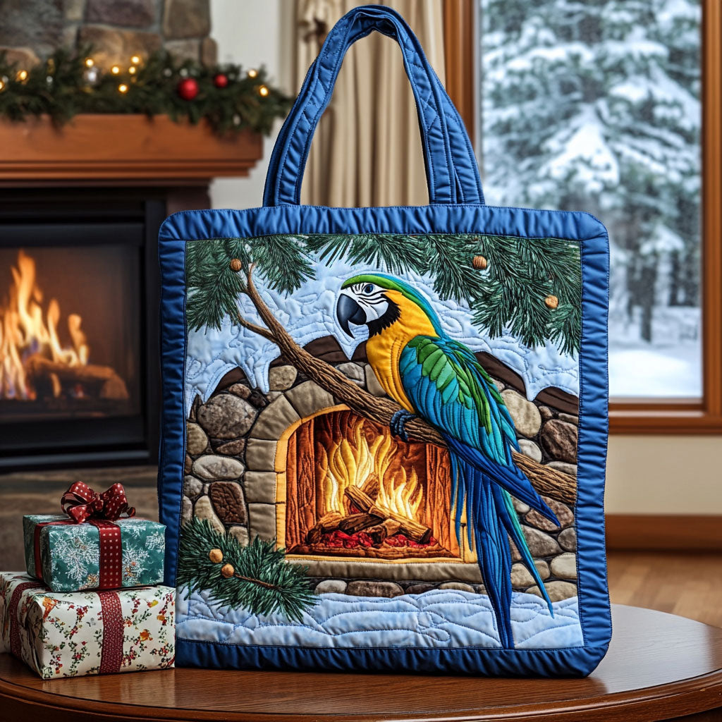 Macaw's Christmas LT0111020CL Quilted Tote Bag