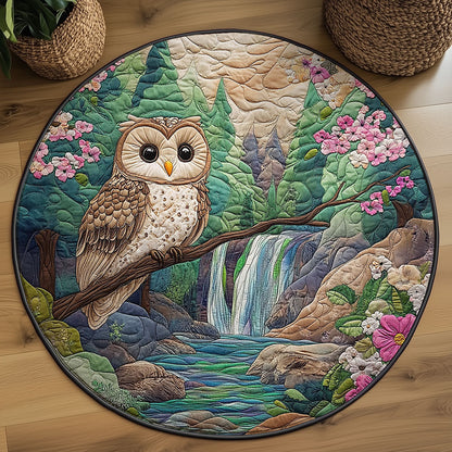 Spring Owl WJ1905043CL Quilted Round Mat