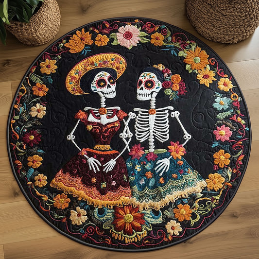 Romantic Skeleton WN0805072CL Quilted Round Mat