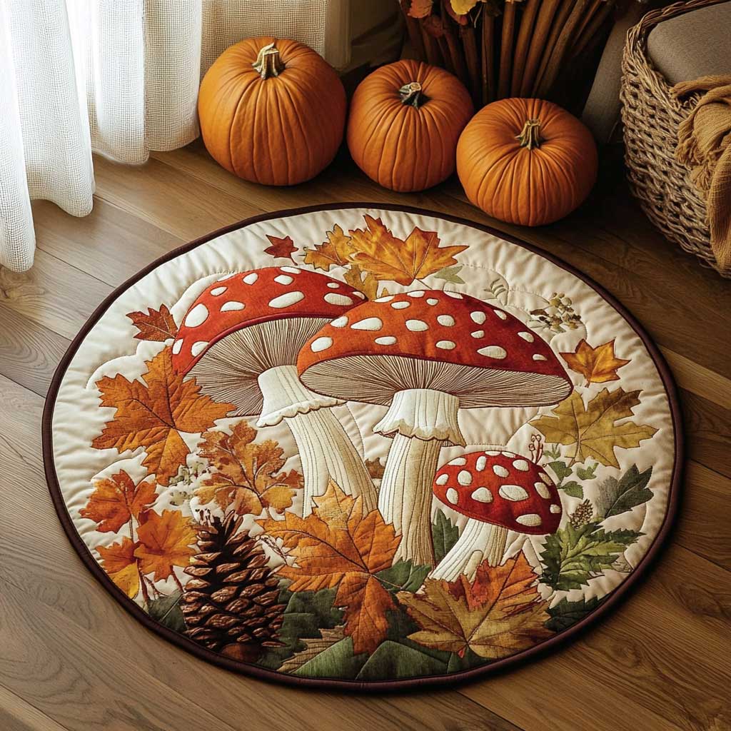 Mystic Mushroom WN1403042CL Quilted Round Mat