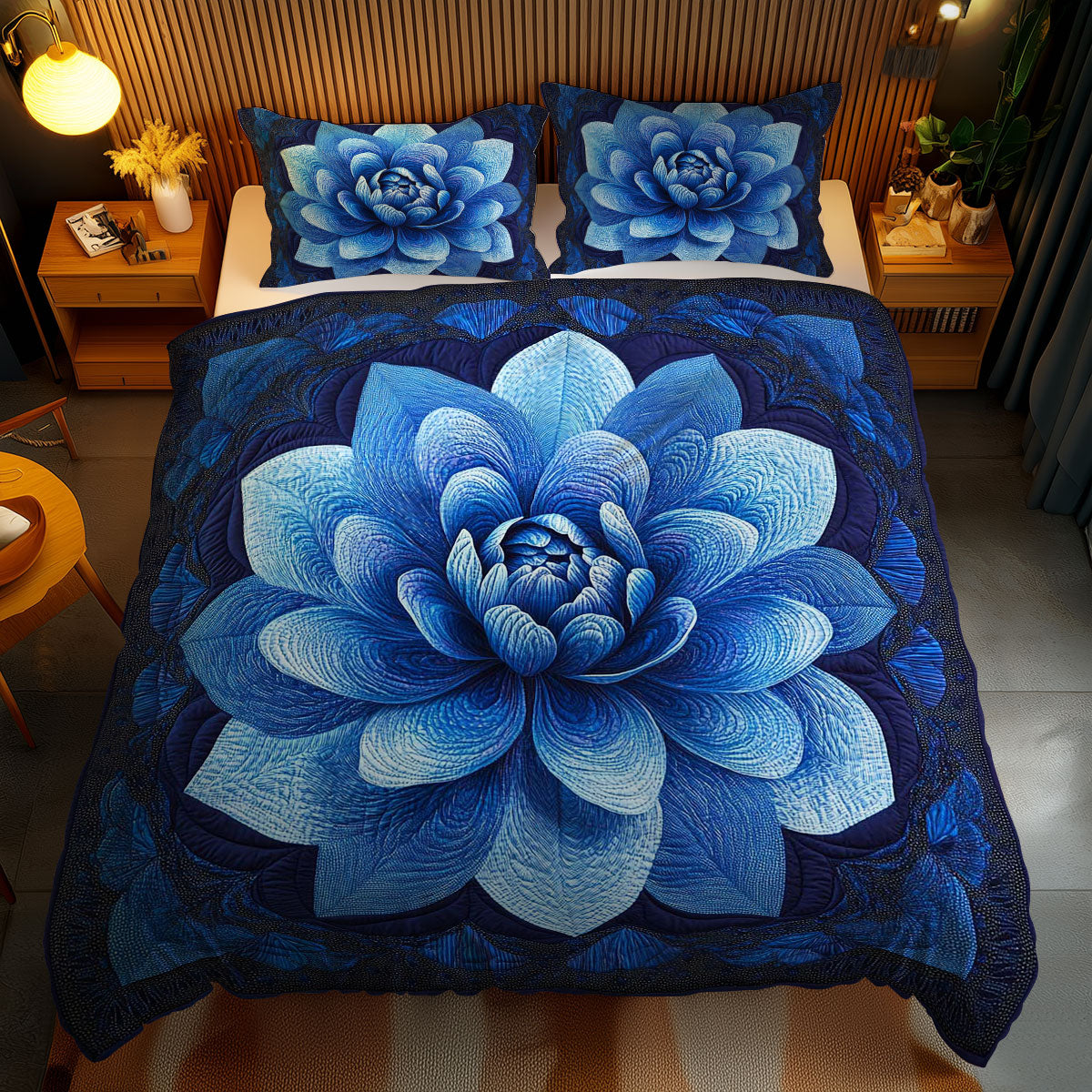 Deep Blue Flower WN1103108CL Duvet Cover Set