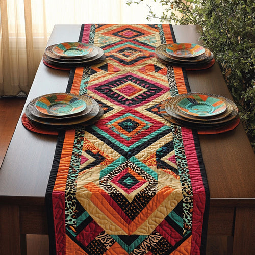 Geometric Tribal Pattern WJ0507034CL Quilted Table Runner