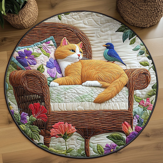 Catnap And Chirps WJ1606041CL Quilted Round Mat