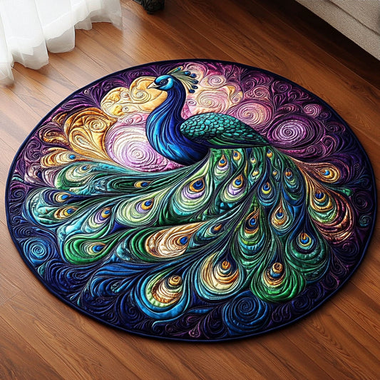 Peacock Glow KL0812024CL Quilted Round Mat