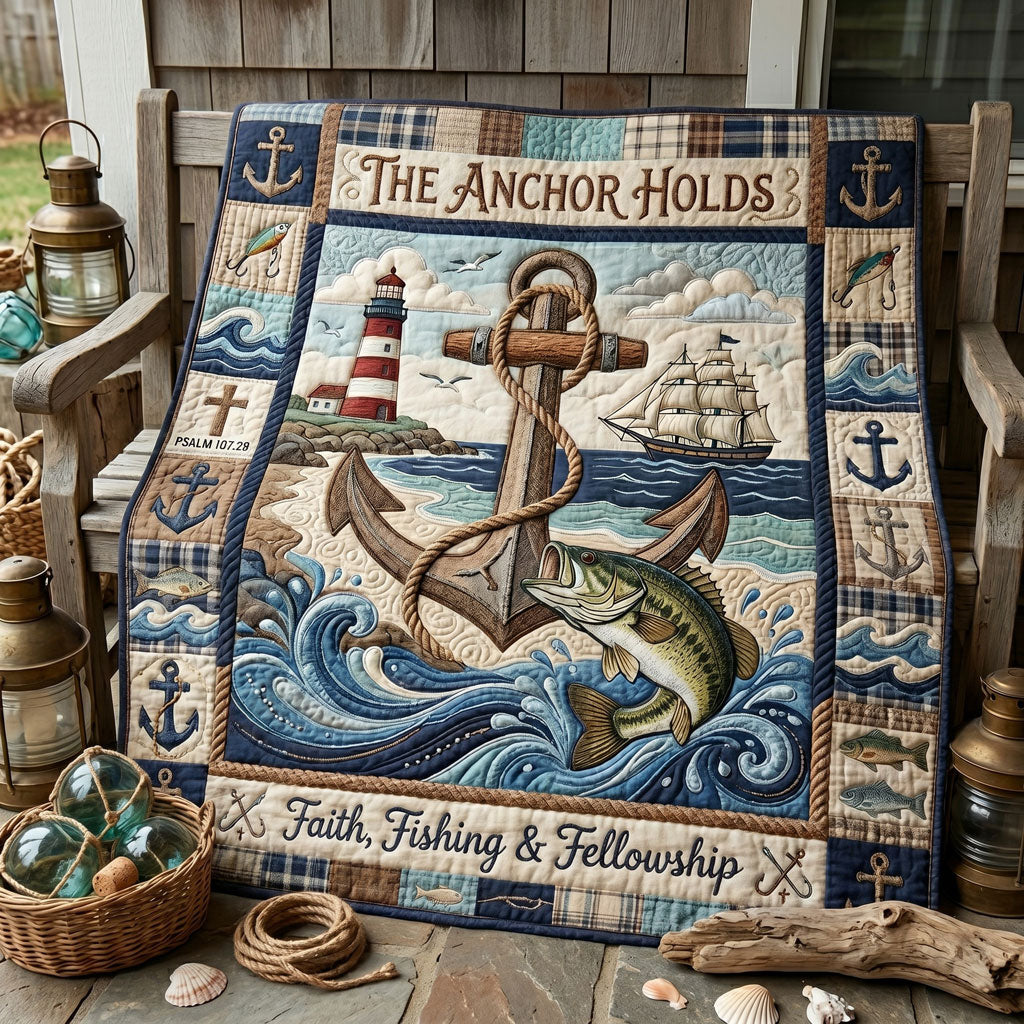 The Anchor Holds Fishing WN2105020CL Quilt