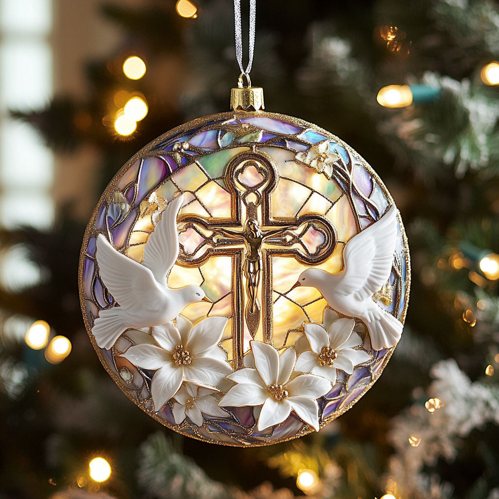 Dove Cross Blossom CW1012016CL Christmas Ornament