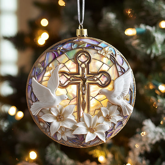 Dove Cross Blossom CW1012016CL Christmas Ornament