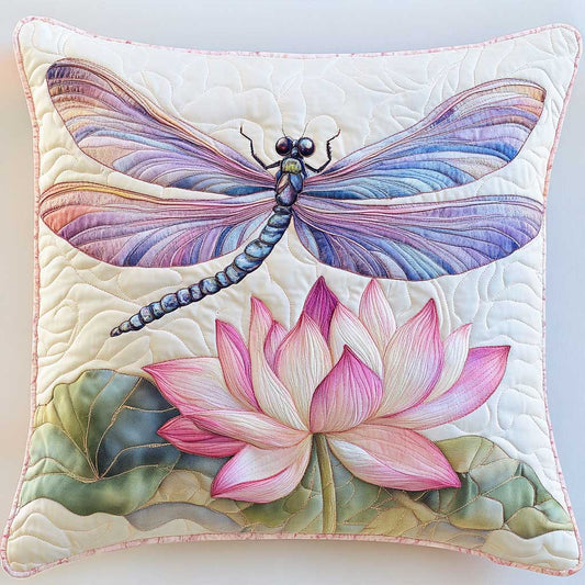 Elegant Dragonfly Lotus WP2502067CL Quilt Pillow Case