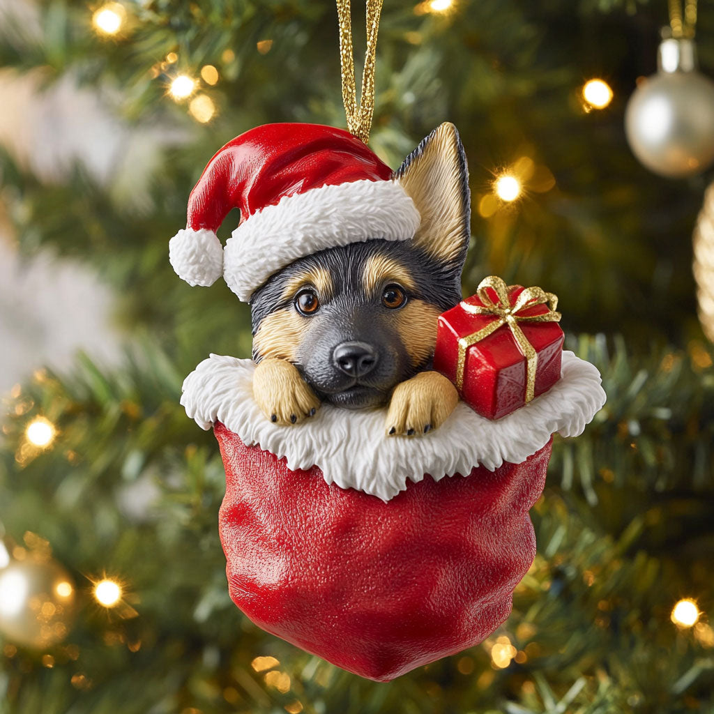 Santa Shepherd CP2210021CL Christmas Ornament
