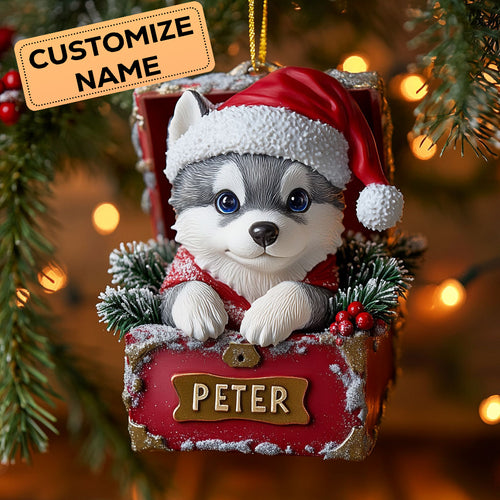 Christmas Husky CW2411005CL Personalized Christmas Ornament