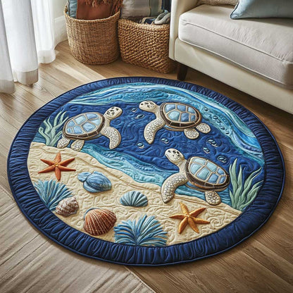 Ocean Turtle WN1403012CL Quilted Round Mat