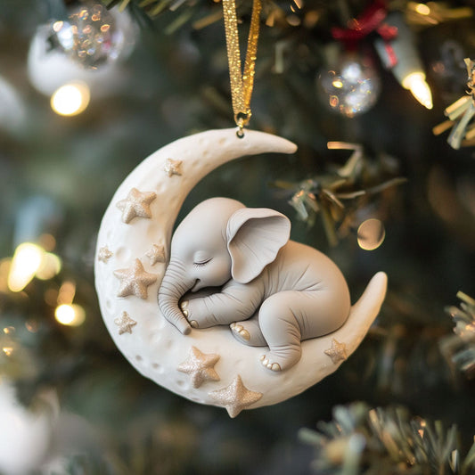 Moon Elephant CP0412078CL Christmas Ornament