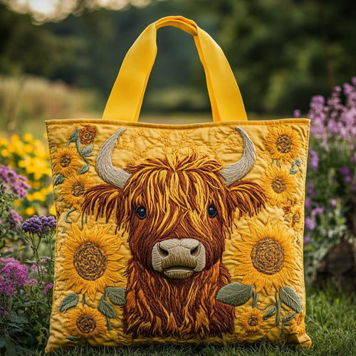 Cow Sunflower CW3009007CL Quilted Tote Bag