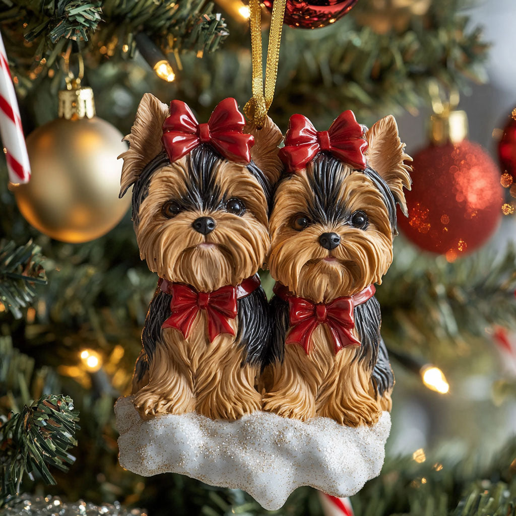 Yorkie Magic CP1710054CL Christmas Ornament
