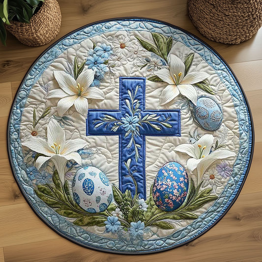 Easter Cross Grace WN2203019CL Quilted Round Mat