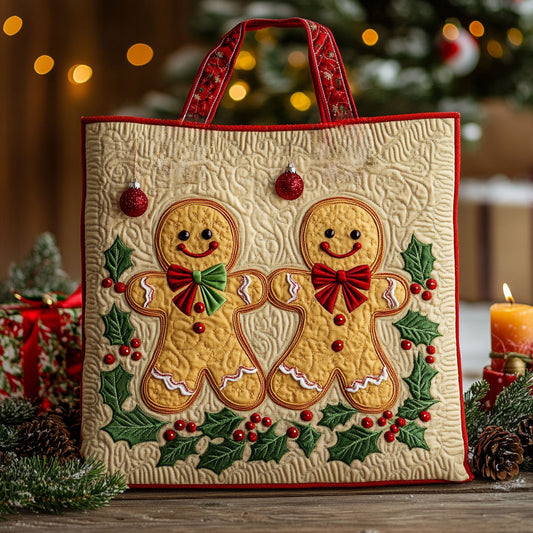 Snowberry Gingerbread WN0411083CL Quilted Tote Bag