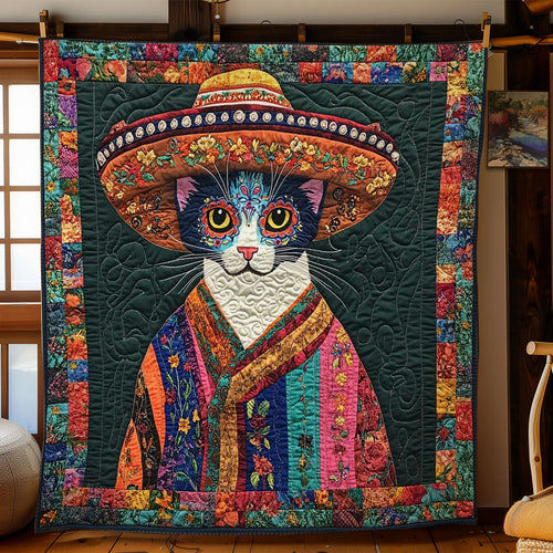 Folk Art Cat WN0302017CL Quilt