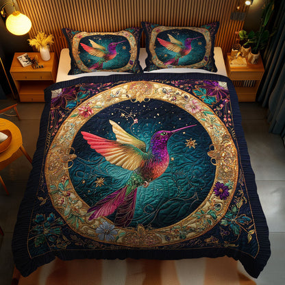 Golden Hummingbird Circle WN2101035CL Duvet Cover Set